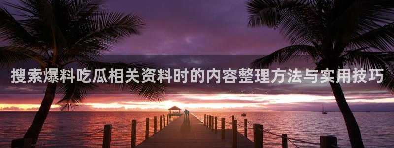 58吃瓜网:搜索爆料吃瓜相关资料时的内容整理方法与实用技巧